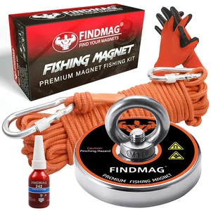 600 LBS Magnet Fishing, 2.95 Inch Neodymium Fishing Magnet Kit Large Powerful Magnet for River, Lake, Beach, Super Strong Magnet Kit for Salvage, Magnetic Fishing and Retrieving Items 600 LBS Magnet Fishing, 2.95 Inch Neodymium Fishing Magnet Kit Large Powerful Magnet for River, Lake, Beach, Super Strong Magnet Kit for Salvage, Magnetic Fishing and Retrieving Items