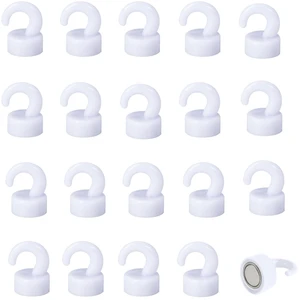Magnetic Hooks Small But Strong,50 Pack 8Lbs Holding Capacity Tiny,White Magnets Hooks for Hanging String Light, Ornaments, Jewelry, Keys. Mini Magnetic Hooks for Fridge, Garage, Cabinet Magnetic Hooks Small But Strong,50 Pack 8Lbs Holding Capacity Tiny,White Magnets Hooks for Hanging String Light, Ornaments, Jewelry, Keys. Mini Magnetic Hooks for Fridge, Garage, Cabinet