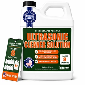Ultrasonic Cleaner Solution, Makes 8 Gallons, for Auto Parts, Made in USA Concentrated Ultrasonic Carburetor Cleaner - 128 oz - Safe for Most Metals - Removes Grease & Dirt Ultrasonic Cleaner Solution, Makes 8 Gallons, for Auto Parts, Made in USA Concentrated Ultrasonic Carburetor Cleaner - 128 oz - Safe for Most Metals - Removes Grease & Dirt
