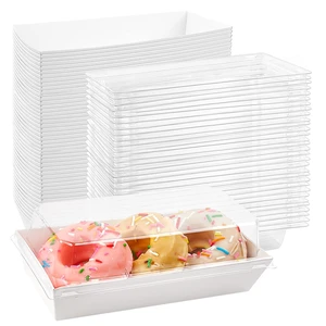 Charcuterie Boxes with Clear Lids, 7.5x3.3 Inches, 100 Pack, White To Go Paper Food Containers, Disposable Bakery Treat Boxes, For Desserts, Cookie, Pastry, Sandwich, Cupcakes, Strawberries Charcuterie Boxes with Clear Lids, 7.5x3.3 Inches, 100 Pack, White To Go Paper Food Containers, Disposable Bakery Treat Boxes, For Desserts, Cookie, Pastry, Sandwich, Cupcakes, Strawberries