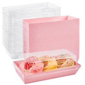Charcuterie Boxes with Clear Lids, 7.5x3.3 Inches, 100 Pack, Pink To Go Paper Food Containers, Disposable Bakery Treat Boxes, For Desserts, Cookie, Pastry, Sandwich, Cupcakes, Strawberries Charcuterie Boxes with Clear Lids, 7.5x3.3 Inches, 100 Pack, Pink To Go Paper Food Containers, Disposable Bakery Treat Boxes, For Desserts, Cookie, Pastry, Sandwich, Cupcakes, Strawberries