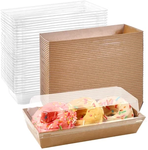 Charcuterie Boxes with Clear Lids, 7.5x3.3 Inches, 100 Pack, Brown To Go Paper Food Containers, Disposable Bakery Treat Boxes, For Desserts, Cookie, Pastry, Sandwich, Cupcakes, Strawberries Charcuterie Boxes with Clear Lids, 7.5x3.3 Inches, 100 Pack, Brown To Go Paper Food Containers, Disposable Bakery Treat Boxes, For Desserts, Cookie, Pastry, Sandwich, Cupcakes, Strawberries