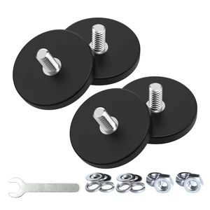 4 Pieces Strong Rubber Coated Mounting Magnets 30 LB Anti-Scratch & Anti Corrosion, Over 30 LB Adhesive Power, 1/4"-20 Stainless Steel Male Thread with Nuts, For PTZ, Camera 4 Pieces Strong Rubber Coated Mounting Magnets 30 LB Anti-Scratch & Anti Corrosion, Over 30 LB Adhesive Power, 1/4"-20 Stainless Steel Male Thread with Nuts, For PTZ, Camera