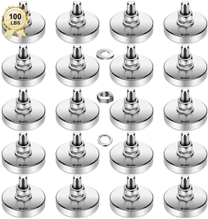 Super Strong Neodymium Round Magnet with M6 Male Thread Nuts Bolts 100 lb Corrosion-Resistant Mounting Magnet for Lighting Camera and Other Brackets Outdoor Tools 32mm D - 20 Packs Super Strong Neodymium Round Magnet with M6 Male Thread Nuts Bolts 100 lb Corrosion-Resistant Mounting Magnet for Lighting Camera and Other Brackets Outdoor Tools 32mm D - 20 Packs