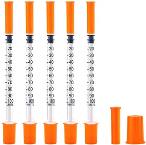 1cc Syringes with 32G 5/16 Inch-8mm U-100 (20Pack) Accurate Measuring for Liquid Individually Sealed Packaging 1cc Syringes with 32G 5/16 Inch-8mm U-100 (20Pack) Accurate Measuring for Liquid Individually Sealed Packaging