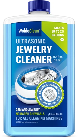 Ultrasonic Jewelry Cleaner Solution - Liquid Concentrate 8 Gal Silver polish, tarnish remover for gold ring, diamond, sterling, platinum Ultrasonic Jewelry Cleaner Solution - Liquid Concentrate 8 Gal Silver polish, tarnish remover for gold ring, diamond, sterling, platinum