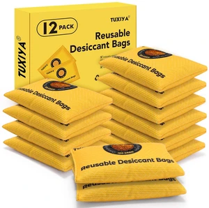 100g-12Pack Rechargeable Silica Gel Desiccant Packets Color Indicating Desiccant Packs for Storage,Moisture Absorbers for Storage Bins, Suitcase, Safes, 3D Filaments, Wet Zones 100g-12Pack Rechargeable Silica Gel Desiccant Packets Color Indicating Desiccant Packs for Storage,Moisture Absorbers for Storage Bins, Suitcase, Safes, 3D Filaments, Wet Zones