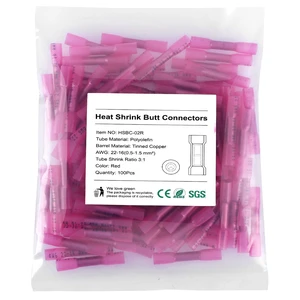200PCS Red Heat Shrink Butt Wire Connectors 22-16 AWG, Insulated Waterproof Electrical Wire Connectors Automotive Marine Grade Wire Crimp Terminals Butt Splices, Ideal for Boat, Truck 200PCS Red Heat Shrink Butt Wire Connectors 22-16 AWG, Insulated Waterproof Electrical Wire Connectors Automotive Marine Grade Wire Crimp Terminals Butt Splices, Ideal for Boat, Truck