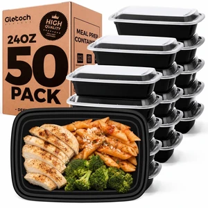 Meal Prep Containers with Lids, 24 oz, 50 Pack (100-Piece) Reusable BPA-Free Food Prep Containers, Leakproof, Durable, Microwave, Freezer and Dishwasher Safe, for Lunch and Meal Prep Meal Prep Containers with Lids, 24 oz, 50 Pack (100-Piece) Reusable BPA-Free Food Prep Containers, Leakproof, Durable, Microwave, Freezer and Dishwasher Safe, for Lunch and Meal Prep