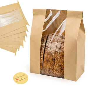 50 Pack Large Paper Sourdough Bread Bags with Tin Tie Tabs & 100 Stickers 14" X 8.3" X 3.5" Kraft Bags with Clear Window Bread Bags for Homemade Bread, Bakery Display, Cookies, Popcorn and Gifts 50 Pack Large Paper Sourdough Bread Bags with Tin Tie Tabs & 100 Stickers 14" X 8.3" X 3.5" Kraft Bags with Clear Window Bread Bags for Homemade Bread, Bakery Display, Cookies, Popcorn and Gifts