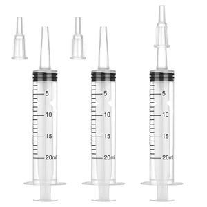 20mL Plastic Syringe for Liquid - 20 Pack Large Syringes with Adapter Individually Wrapped for Scientific Labs, Feeding, Oil Filling 20mL Plastic Syringe for Liquid - 20 Pack Large Syringes with Adapter Individually Wrapped for Scientific Labs, Feeding, Oil Filling