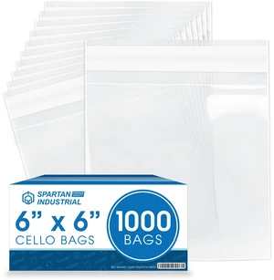 6" X 6" Self-Sealing Cellophane Bags (1000 Count) Clear Cookie Bags With Seal for Decorated Cookies, Treats, Candy - Resealable Adhesive Flap 6" X 6" Self-Sealing Cellophane Bags (1000 Count) Clear Cookie Bags With Seal for Decorated Cookies, Treats, Candy - Resealable Adhesive Flap