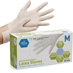 Medpride Medical Examination Latex Gloves| 5 mil Thick, Powder-Free, Non-Sterile, Heavy Duty Exam Gloves Medpride Medical Examination Latex Gloves| 5 mil Thick, Powder-Free, Non-Sterile, Heavy Duty Exam Gloves