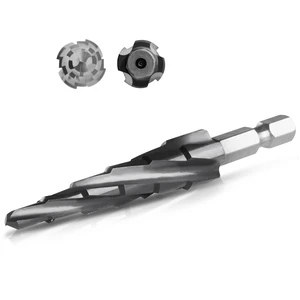 Cobalt M35 4 Spiral Flutes Step Drill Bit for Metal 3/16" to 1/2" 6 Sizes Spiral Grooved Titanium HSS Step Bit Unibit for Metal, Stainless Steel, Aluminum, Plastic Cobalt M35 4 Spiral Flutes Step Drill Bit for Metal 3/16" to 1/2" 6 Sizes Spiral Grooved Titanium HSS Step Bit Unibit for Metal, Stainless Steel, Aluminum, Plastic