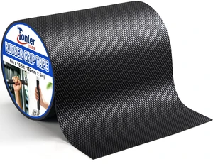 Black Anti-Slip Rubber Grip Tape 6" x 16.5FT High Adhesive Waterproof Textured non-slip cushion pad for tool handles, heat resistant wear-proof, easy to cut for indoor outdoor use Black Anti-Slip Rubber Grip Tape 6" x 16.5FT High Adhesive Waterproof Textured non-slip cushion pad for tool handles, heat resistant wear-proof, easy to cut for indoor outdoor use