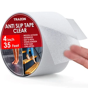 Grip Tape - Heavy Duty Anti Slip Tape Clear Outdoor/Indoor 4In*35Ft, Non Slip Roll/Stickers Easy to Cut Waterproof for Bathtub, Shower Floor, Pool, Stairs Safety Non Skid, Comfortable for Bare Foot Grip Tape - Heavy Duty Anti Slip Tape Clear Outdoor/Indoor 4In*35Ft, Non Slip Roll/Stickers Easy to Cut Waterproof for Bathtub, Shower Floor, Pool, Stairs Safety Non Skid, Comfortable for Bare Foot