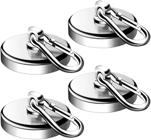 Magnetic Hooks,4 Pack 200LBS Heavy Duty Neodymium Magnet Hooks Swivel Carabiner Hook Strong Magnet Hooks with Swivel Carabiner Hook,Great for Your Refrigerator and Other Magnetic Surfaces Magnetic Hooks,4 Pack 200LBS Heavy Duty Neodymium Magnet Hooks Swivel Carabiner Hook Strong Magnet Hooks with Swivel Carabiner Hook,Great for Your Refrigerator and Other Magnetic Surfaces