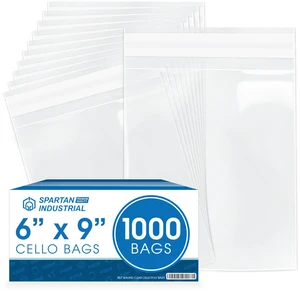 6" X 9" Self-Sealing Cellophane Bags (1000 Count) Clear Resealable Cello Bags for Cards, Photos, Cookies, Retail Packaging - Reinforced Sides 6" X 9" Self-Sealing Cellophane Bags (1000 Count) Clear Resealable Cello Bags for Cards, Photos, Cookies, Retail Packaging - Reinforced Sides
