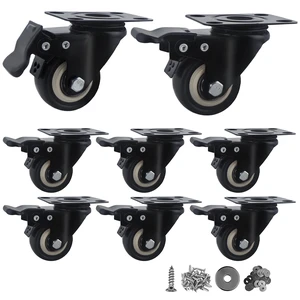 Htudcue 2 Inch Heavy Duty Caster Wheels 8 Pack, Locking PU Casters with Dual Brake, Quiet Rolling Polyurethane Wheels for Multiple Furniture & Garage Projects, 800lbs Per Set Htudcue 2 Inch Heavy Duty Caster Wheels 8 Pack, Locking PU Casters with Dual Brake, Quiet Rolling Polyurethane Wheels for Multiple Furniture & Garage Projects, 800lbs Per Set