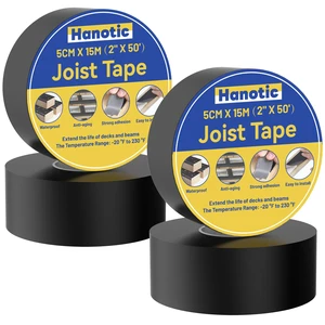 Joist Tape for Decking 2'' X 50', 4 Rolls Waterproof Deck Tape Weather-Resistant and Anti-Corrosion Joist Tape, Self-Adhesive for Extend Deck Life for Wood Joists Beams Roof Rv Joist Tape for Decking 2'' X 50', 4 Rolls Waterproof Deck Tape Weather-Resistant and Anti-Corrosion Joist Tape, Self-Adhesive for Extend Deck Life for Wood Joists Beams Roof Rv