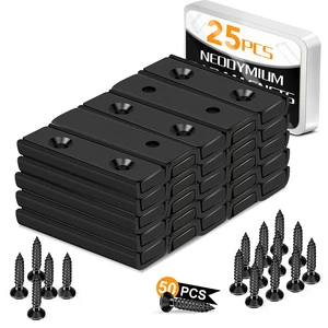 Strong Neodymium Bar Magnets, 45Lbs Heavy Duty - 25 Pack Rare Earth Magnets Strips for Garage, Workshop - 40 x 13.5 x 5mm Strong Neodymium Bar Magnets, 45Lbs Heavy Duty - 25 Pack Rare Earth Magnets Strips for Garage, Workshop - 40 x 13.5 x 5mm