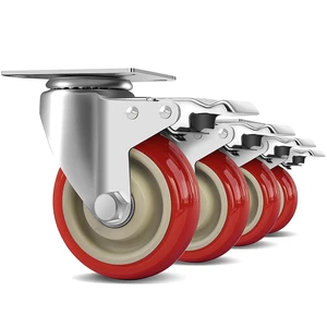 4 Inch Heavy Duty Swivel Caster Wheels with Brake, Set of 4 Industrial Locking Rolling Plate Casters Wheels for Furniture, Cart, Table and Workbench, Easily Load 2200lbs 4 Inch Heavy Duty Swivel Caster Wheels with Brake, Set of 4 Industrial Locking Rolling Plate Casters Wheels for Furniture, Cart, Table and Workbench, Easily Load 2200lbs