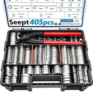 405Pcs 15-Sizes 304 Stainless Steel Single Ear Hose Clamps with Ear clamp plier 5.3-36.1mm Crimp Hose Clamps Assortment Kit for Auto/Home Appliance/Pipe/Fuel Line 405Pcs 15-Sizes 304 Stainless Steel Single Ear Hose Clamps with Ear clamp plier 5.3-36.1mm Crimp Hose Clamps Assortment Kit for Auto/Home Appliance/Pipe/Fuel Line