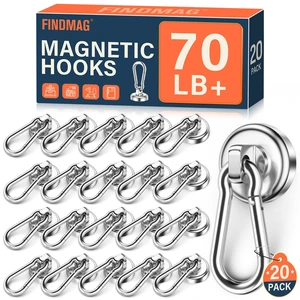 Magnetic Hooks for Cruise Cabins, 70 LBS Magnetic Hooks, 20 Pack Outdoor Magnetic Hooks with Swivel Carabiner, Magnet Hooks for Hanging, Kitchen, Office, Home, School Magnetic Hooks for Cruise Cabins, 70 LBS Magnetic Hooks, 20 Pack Outdoor Magnetic Hooks with Swivel Carabiner, Magnet Hooks for Hanging, Kitchen, Office, Home, School