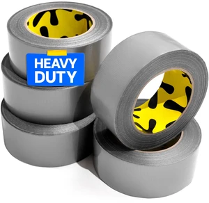 5 Pack Duct Tape Heavy Duty Waterproof - 2 In x 90 Ft - All-Weather, Silver, Easy to Tear, Strong Hold, No Residue, Gray Bulk Waterproof Tape for Repairs, DIY, Sealing, B2B, Home, Office, Outdoor Use 5 Pack Duct Tape Heavy Duty Waterproof - 2 In x 90 Ft - All-Weather, Silver, Easy to Tear, Strong Hold, No Residue, Gray Bulk Waterproof Tape for Repairs, DIY, Sealing, B2B, Home, Office, Outdoor Use