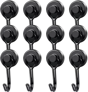 Magnetic Hooks 12 Pack 40Lbs Heavy Duty Neodymium Magnet Hooks Black Magnetic Swivel Hooks for Hanging Rust Proof Strong Magnets with Hook Magnetic Metal Hanger for Storage Magnetic Hooks 12 Pack 40Lbs Heavy Duty Neodymium Magnet Hooks Black Magnetic Swivel Hooks for Hanging Rust Proof Strong Magnets with Hook Magnetic Metal Hanger for Storage