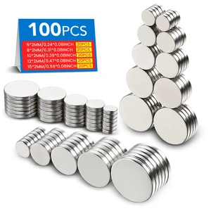 Small Refrigerator Magnets, 100Pcs Round Rare Earth Magnet, 5 Sizes Mini Tiny Neodymium Strong Magnets for Crafts, DIY, Fridge, Miniatures, Whiteboard, Office, Kitchen, Dry Erase Board Small Refrigerator Magnets, 100Pcs Round Rare Earth Magnet, 5 Sizes Mini Tiny Neodymium Strong Magnets for Crafts, DIY, Fridge, Miniatures, Whiteboard, Office, Kitchen, Dry Erase Board