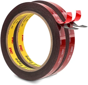 3M Double Sided Mounting Tape 0.5''x 15.4 Ft 2 Pack Black 5952 Heavy Duty 0.043in Thick Adhesive Waterproof Foam Tape for Car Home Office Deco 3M Double Sided Mounting Tape 0.5''x 15.4 Ft 2 Pack Black 5952 Heavy Duty 0.043in Thick Adhesive Waterproof Foam Tape for Car Home Office Deco