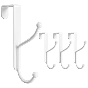 Over Door Hook 4-Pack, Heavy Duty Door Hanger, Fits Interior Doors 1.4 Inches Thick, Organize Coats, Hats, Towels, and Bags for Entryways, Bathrooms, Bedrooms, and Kitchens, White Over Door Hook 4-Pack, Heavy Duty Door Hanger, Fits Interior Doors 1.4 Inches Thick, Organize Coats, Hats, Towels, and Bags for Entryways, Bathrooms, Bedrooms, and Kitchens, White