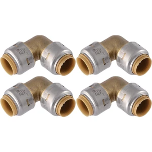 Max 1/2 Inch 90 Degree Elbow, Pack of 4, Push to Connect Brass Plumbing Fitting, PEX Pipe, Copper, CPVC, PE-RT, HDPE, UR248A4 Max 1/2 Inch 90 Degree Elbow, Pack of 4, Push to Connect Brass Plumbing Fitting, PEX Pipe, Copper, CPVC, PE-RT, HDPE, UR248A4