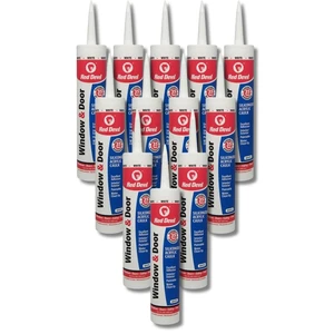 0846 Window & Door Siliconized Acrylic Caulk, White, 10.1 oz, Pack of 12 0846 Window & Door Siliconized Acrylic Caulk, White, 10.1 oz, Pack of 12