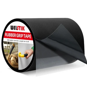 Rubber Grip Tape, Ultra Strong Sweat Absorbent Anti Slip Tape with Textured Adhesive for DIY Tools & Gadgets (Black, 6In x 16.4Ft) Rubber Grip Tape, Ultra Strong Sweat Absorbent Anti Slip Tape with Textured Adhesive for DIY Tools & Gadgets (Black, 6In x 16.4Ft)