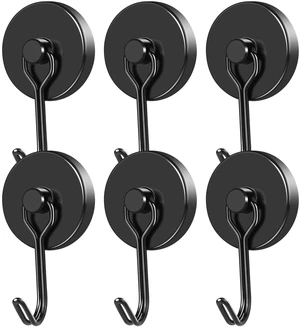 Black Magnetic Hooks Heavy Duty 120LB+ Swivel Strong Magnet Hook Neodymium Hook Magnets for Hanging Home Workplace Metal Door Office and Garage Black Magnetic Hooks Heavy Duty 120LB+ Swivel Strong Magnet Hook Neodymium Hook Magnets for Hanging Home Workplace Metal Door Office and Garage