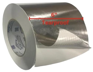 HVAC Aluminum Foil Tape 6 inch x 150 ft (6 mil), Professional Grade Silver Duct Tape Metallic, Tear-Proof Woven HVAC Tape Heavy Duty, for Ductwork, Dryer Vent & Insulation - 1 Roll HVAC Aluminum Foil Tape 6 inch x 150 ft (6 mil), Professional Grade Silver Duct Tape Metallic, Tear-Proof Woven HVAC Tape Heavy Duty, for Ductwork, Dryer Vent & Insulation - 1 Roll