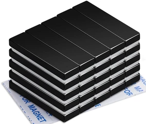 Strong Neodymium Magnets with Adhesive Backing, 25 Pack, 40x10x5 mm Powerful Rare Earth Bar Magnets, Waterproof Black Magnetic Magnet Strips Heavy Duty for Craft, Kitchen, DIY, Office Strong Neodymium Magnets with Adhesive Backing, 25 Pack, 40x10x5 mm Powerful Rare Earth Bar Magnets, Waterproof Black Magnetic Magnet Strips Heavy Duty for Craft, Kitchen, DIY, Office