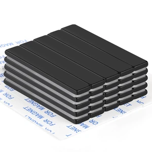 Strong Neodymium Magnets with Adhesive Backing, 25 Pack, 60x10x3 mm Powerful Rare Earth Bar Magnets, Waterproof Black Magnetic Magnet Strips Heavy Duty for Craft, Kitchen, DIY, Office Strong Neodymium Magnets with Adhesive Backing, 25 Pack, 60x10x3 mm Powerful Rare Earth Bar Magnets, Waterproof Black Magnetic Magnet Strips Heavy Duty for Craft, Kitchen, DIY, Office