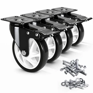 Caster Wheels 5"Heavy Duty Caster Wheels Set of 4, Dual Lock PU Casters, Industrial Swivel Casters for Workbench, Furniture & Tool Cart Smooth, Silent & Durable Caster Wheels 5"Heavy Duty Caster Wheels Set of 4, Dual Lock PU Casters, Industrial Swivel Casters for Workbench, Furniture & Tool Cart Smooth, Silent & Durable