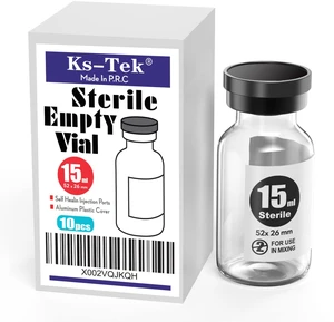 Sterile Empty Vials with Self Healing Injection Port,with Flip Off Aluminum Cap,Sterile Package (15ml,10) Sterile Empty Vials with Self Healing Injection Port,with Flip Off Aluminum Cap,Sterile Package (15ml,10)