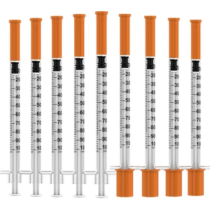 1ml/cc Disposable Syringe with 31Ga 5/16" (8mm) Needle U-100,(100 Pack) Individually Wrapped 1ml/cc Disposable Syringe with 31Ga 5/16" (8mm) Needle U-100,(100 Pack) Individually Wrapped