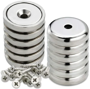 Strong Magnets Heavy Duty Screw On Neodymium 60LBS Magnet 12 Pack Rare Earth With Screw Hole Door Catch Adhesive Magnetic Locker Cabinet Round Wall Cruise Cabins Disc Mounting Fridge Silver Strong Magnets Heavy Duty Screw On Neodymium 60LBS Magnet 12 Pack Rare Earth With Screw Hole Door Catch Adhesive Magnetic Locker Cabinet Round Wall Cruise Cabins Disc Mounting Fridge Silver