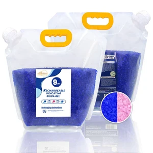 9 LBS Premium Blue to Pink Silica Beads, Reusable Desiccant Bulk for 3D Filament, Electronics, Cameras, Jewelry, and Safes (Blue to Pink, 9 LBS) 9 LBS Premium Blue to Pink Silica Beads, Reusable Desiccant Bulk for 3D Filament, Electronics, Cameras, Jewelry, and Safes (Blue to Pink, 9 LBS)