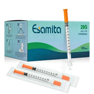1ml 29G 5/16" (8 mm), Individual Package, 100 Pcs 1ml 29G 5/16" (8 mm), Individual Package, 100 Pcs