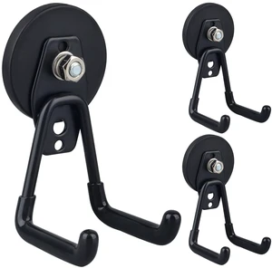 Heavy Duty Magnetic Garage Hooks,3 Pack Strong Large Magnet Hooks for Power Drill,Garden Tools,Hose,Pegboard,Garage, Workshop,Magnetic Storage Hook for Indoor Outdoor Hanging(Black) Heavy Duty Magnetic Garage Hooks,3 Pack Strong Large Magnet Hooks for Power Drill,Garden Tools,Hose,Pegboard,Garage, Workshop,Magnetic Storage Hook for Indoor Outdoor Hanging(Black)
