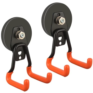 New Upgraded Heavy Duty Magnetic Garage Hooks,2 Pack Strong Large Magnet Hooks for Power Drill,Garden Tools,Hose,Pegboard,Garage, Workshop,Magnetic Storage Hook for Hanging(Orange) New Upgraded Heavy Duty Magnetic Garage Hooks,2 Pack Strong Large Magnet Hooks for Power Drill,Garden Tools,Hose,Pegboard,Garage, Workshop,Magnetic Storage Hook for Hanging(Orange)