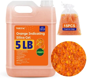 5 LBS Orange Indicating Silica Gel Desiccant Beads Reusable Industry Standard 3-5 mm, Rechargeable Silica Gel Beads for 3D Filament, Electronic, Camera, Jewelry 15PCS Organza Bag 5 LBS Orange Indicating Silica Gel Desiccant Beads Reusable Industry Standard 3-5 mm, Rechargeable Silica Gel Beads for 3D Filament, Electronic, Camera, Jewelry 15PCS Organza Bag