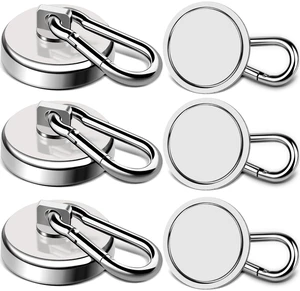 Magnetic Hooks 150 LBS Strong Magnets Cruise 6Pack Magnet with Hook Heavy Duty Kitchen Essentials Neodymium Extra Carabiner Super Locker Ship For Hanging Cabin Swivel Imanes Fuertes Silver Magnetic Hooks 150 LBS Strong Magnets Cruise 6Pack Magnet with Hook Heavy Duty Kitchen Essentials Neodymium Extra Carabiner Super Locker Ship For Hanging Cabin Swivel Imanes Fuertes Silver